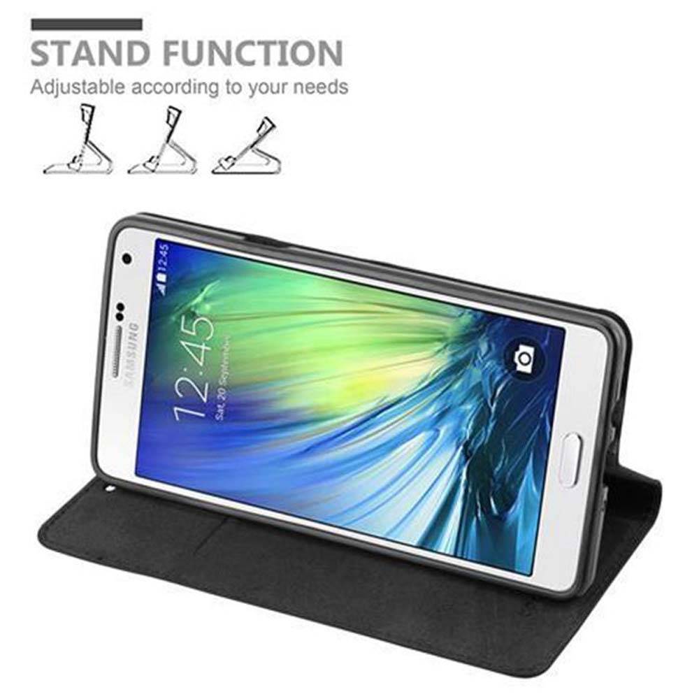 Cadorabo Hülle für Samsung Galaxy A7 2015 Schutz Hülle in Schwarz Handyhülle Etui Case Cover Magnetverschluss