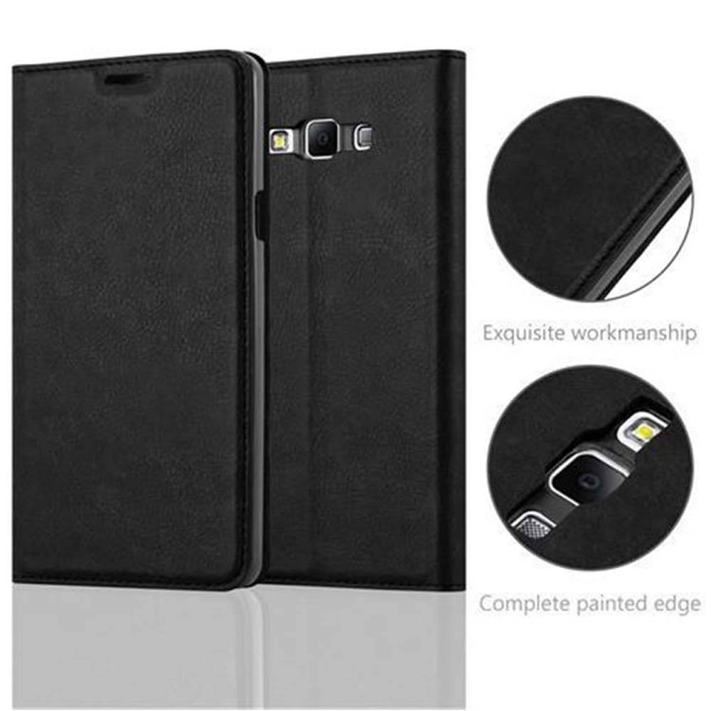 Cadorabo Hülle für Samsung Galaxy A7 2015 Schutz Hülle in Schwarz Handyhülle Etui Case Cover Magnetverschluss