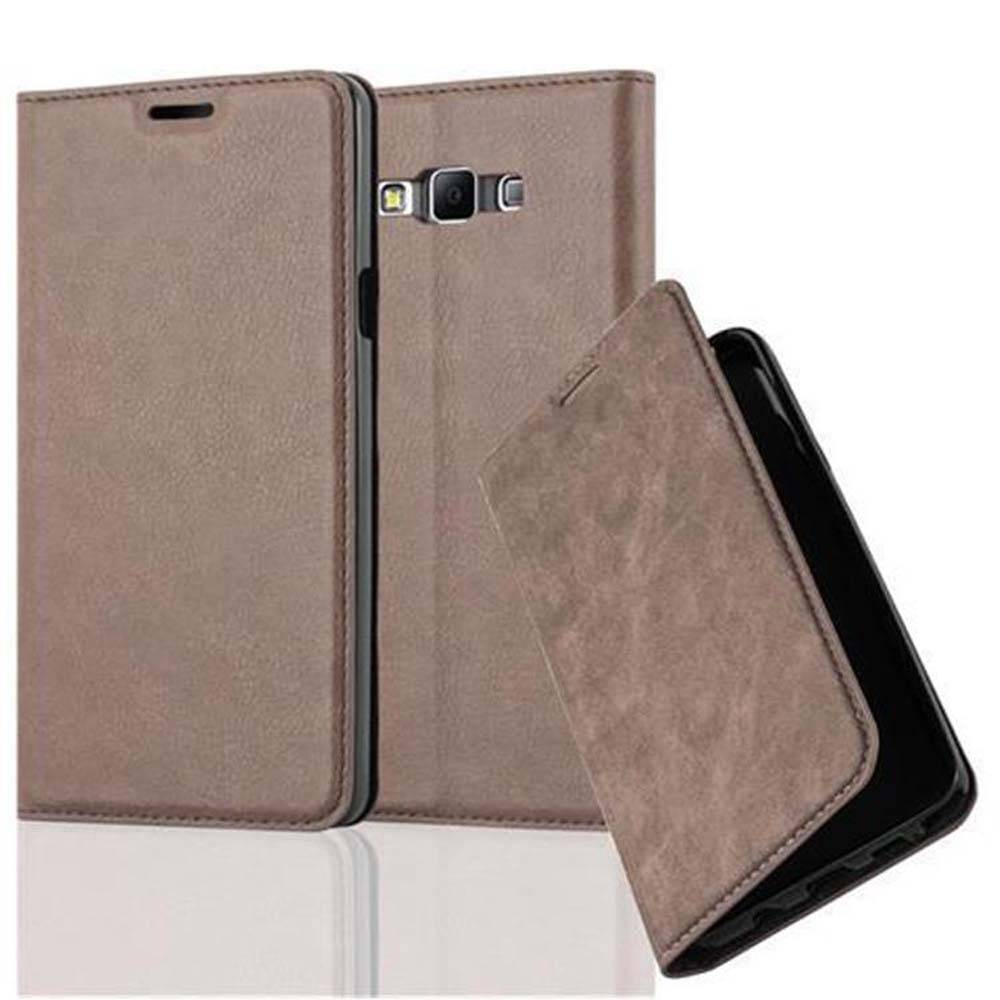 Cadorabo Hülle für Samsung Galaxy A7 2015 Schutz Hülle in Braun Handyhülle Etui Case Cover Magnetverschluss