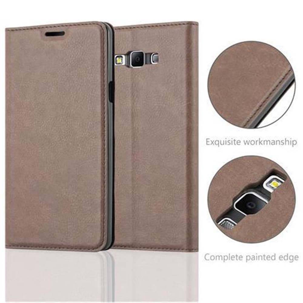Cadorabo Hülle für Samsung Galaxy A7 2015 Schutz Hülle in Braun Handyhülle Etui Case Cover Magnetverschluss