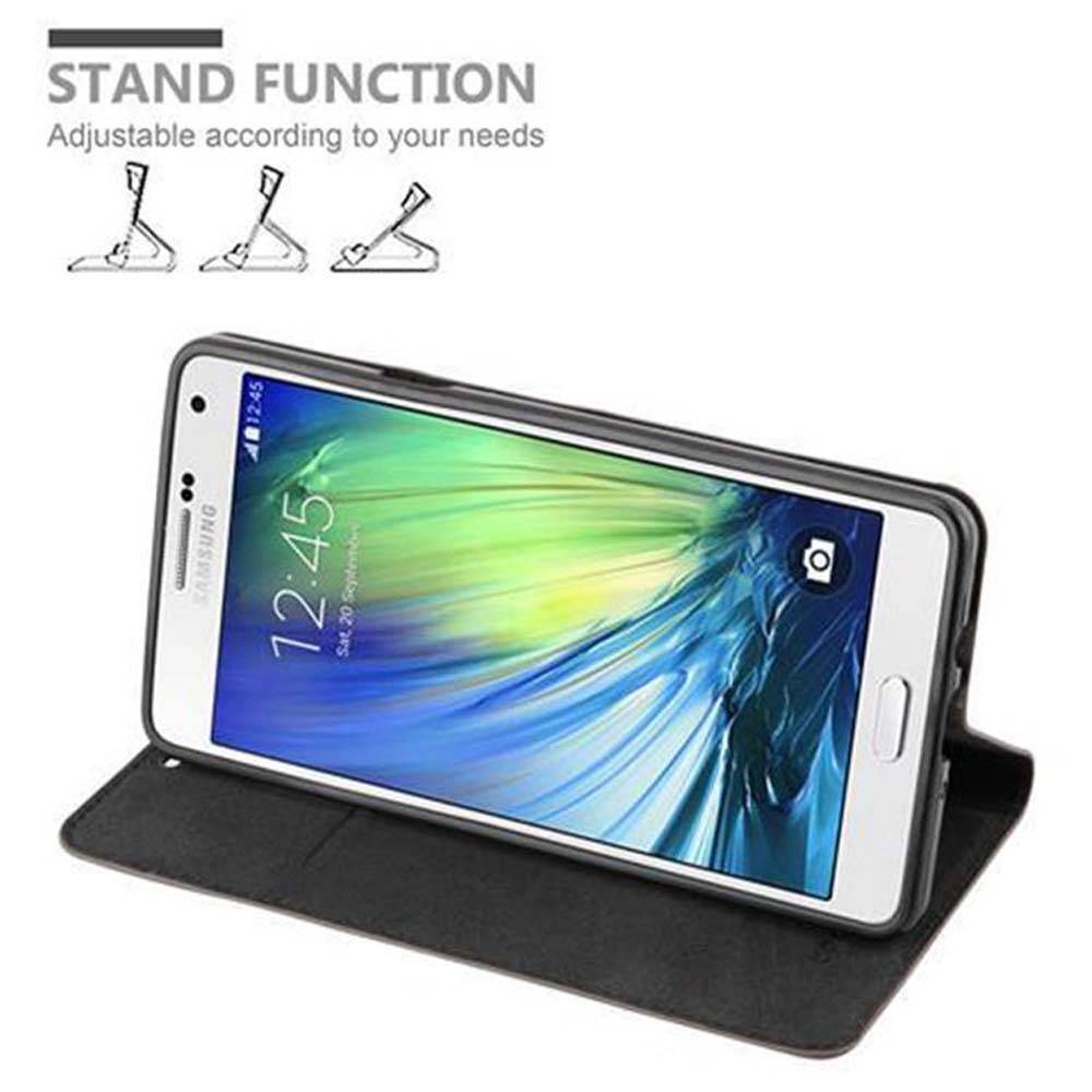 Cadorabo Hülle für Samsung Galaxy A7 2015 Schutz Hülle in Braun Handyhülle Etui Case Cover Magnetverschluss