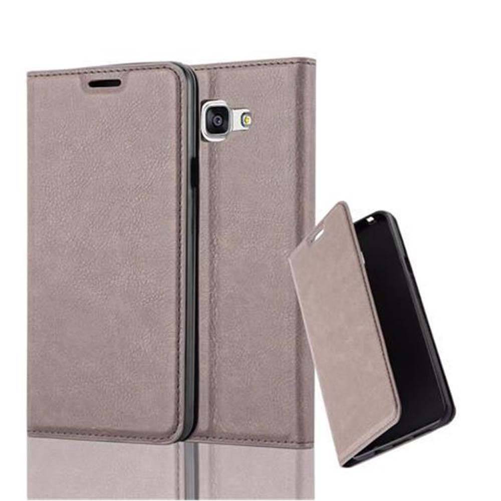Cadorabo Hülle für Samsung Galaxy A7 2016 Schutz Hülle in Braun Handyhülle Etui Case Cover Magnetverschluss