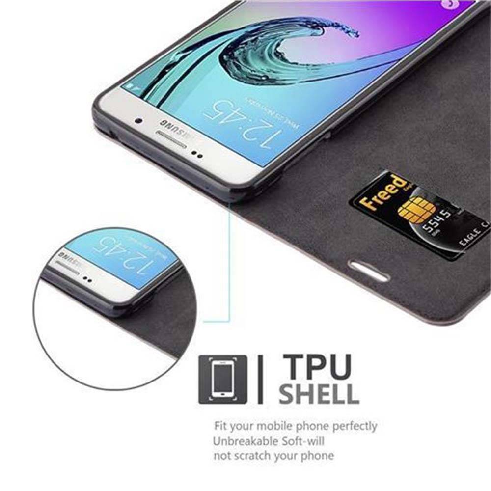 Cadorabo Hülle für Samsung Galaxy A7 2016 Schutz Hülle in Braun Handyhülle Etui Case Cover Magnetverschluss