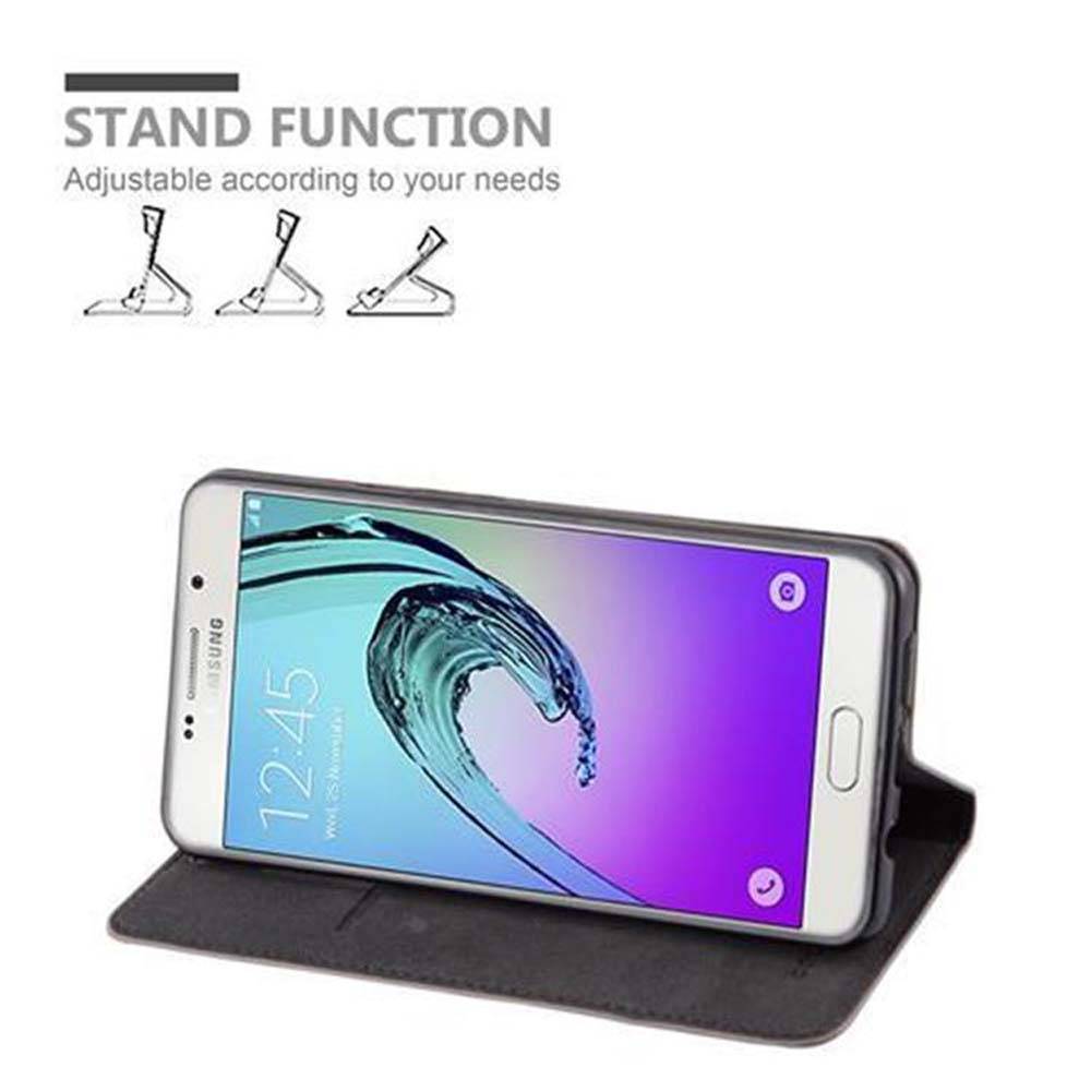 Cadorabo Hülle für Samsung Galaxy A7 2016 Schutz Hülle in Braun Handyhülle Etui Case Cover Magnetverschluss
