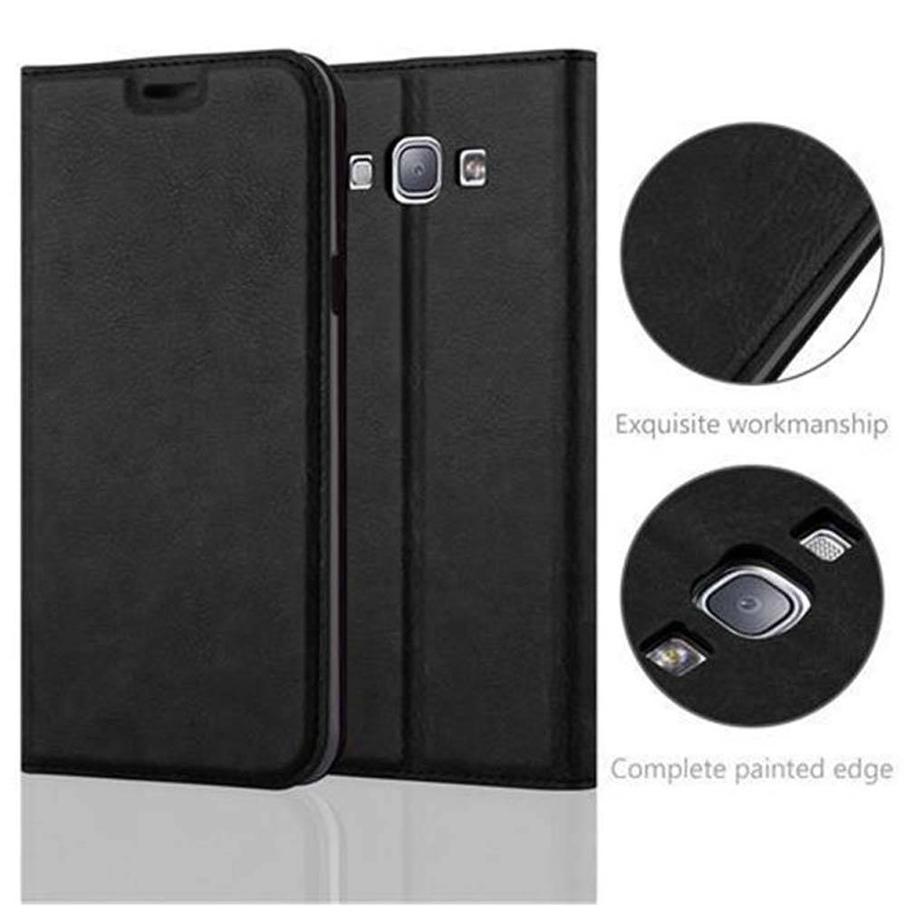 Cadorabo Hülle für Samsung Galaxy A8 2015 Schutz Hülle in Schwarz Handyhülle Etui Case Cover Magnetverschluss