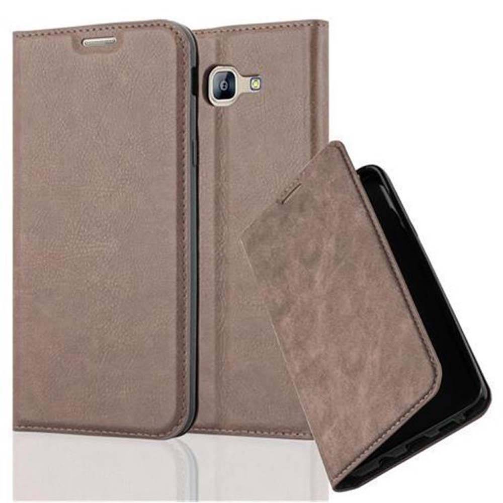 Cadorabo Hülle für Samsung Galaxy A8 2016 Schutz Hülle in Braun Handyhülle Etui Case Cover Magnetverschluss