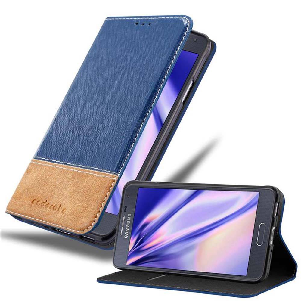 Cadorabo Hülle für Samsung Galaxy ALPHA Schutzhülle in Blau SHandyhülle Book Case Etui Kunstleder