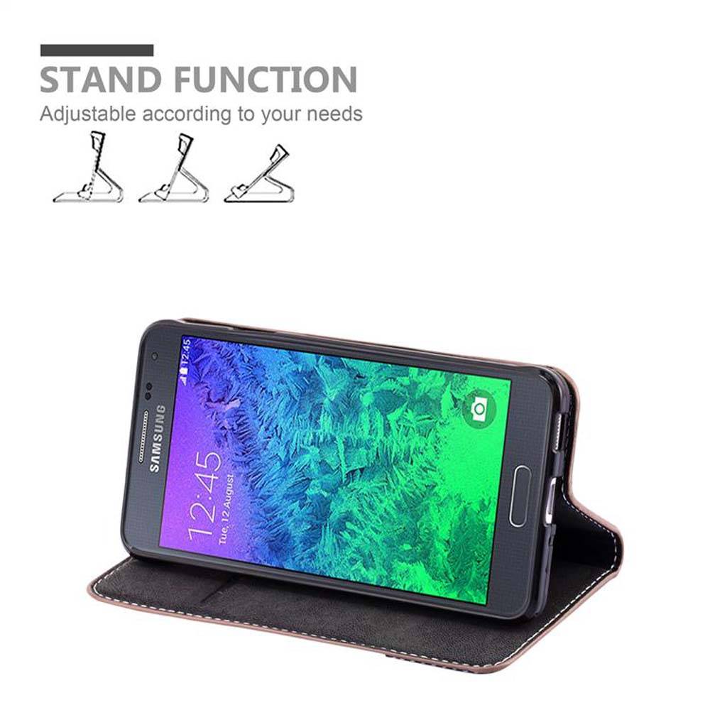 Cadorabo Hülle für Samsung Galaxy ALPHA Schutzhülle in Rosa SHandyhülle Book Case Etui Kunstleder
