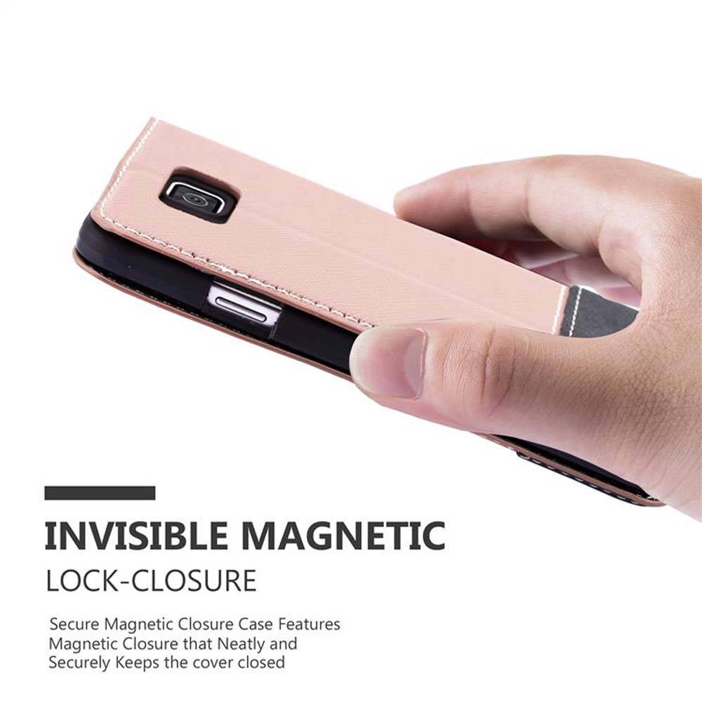 Cadorabo Hülle für Samsung Galaxy ALPHA Schutzhülle in Rosa SHandyhülle Book Case Etui Kunstleder