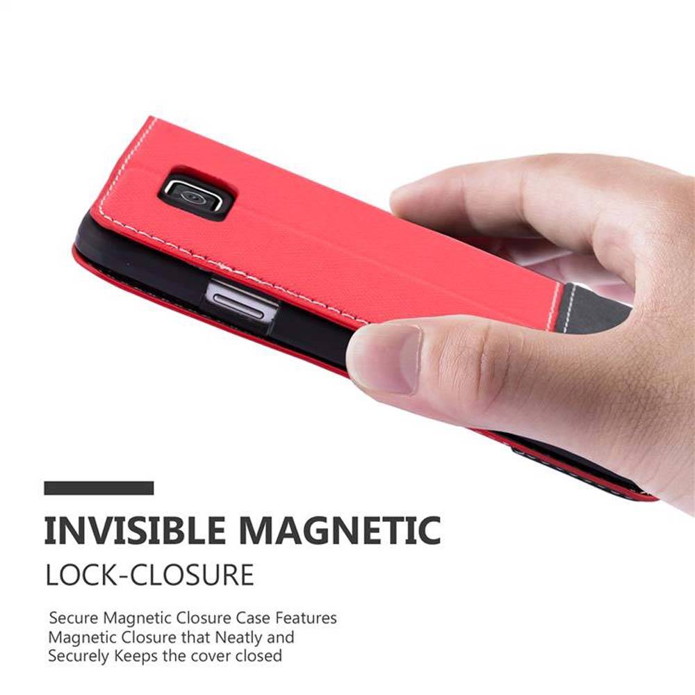 Cadorabo Hülle für Samsung Galaxy ALPHA Schutzhülle in Rot SHandyhülle Book Case Etui Kunstleder