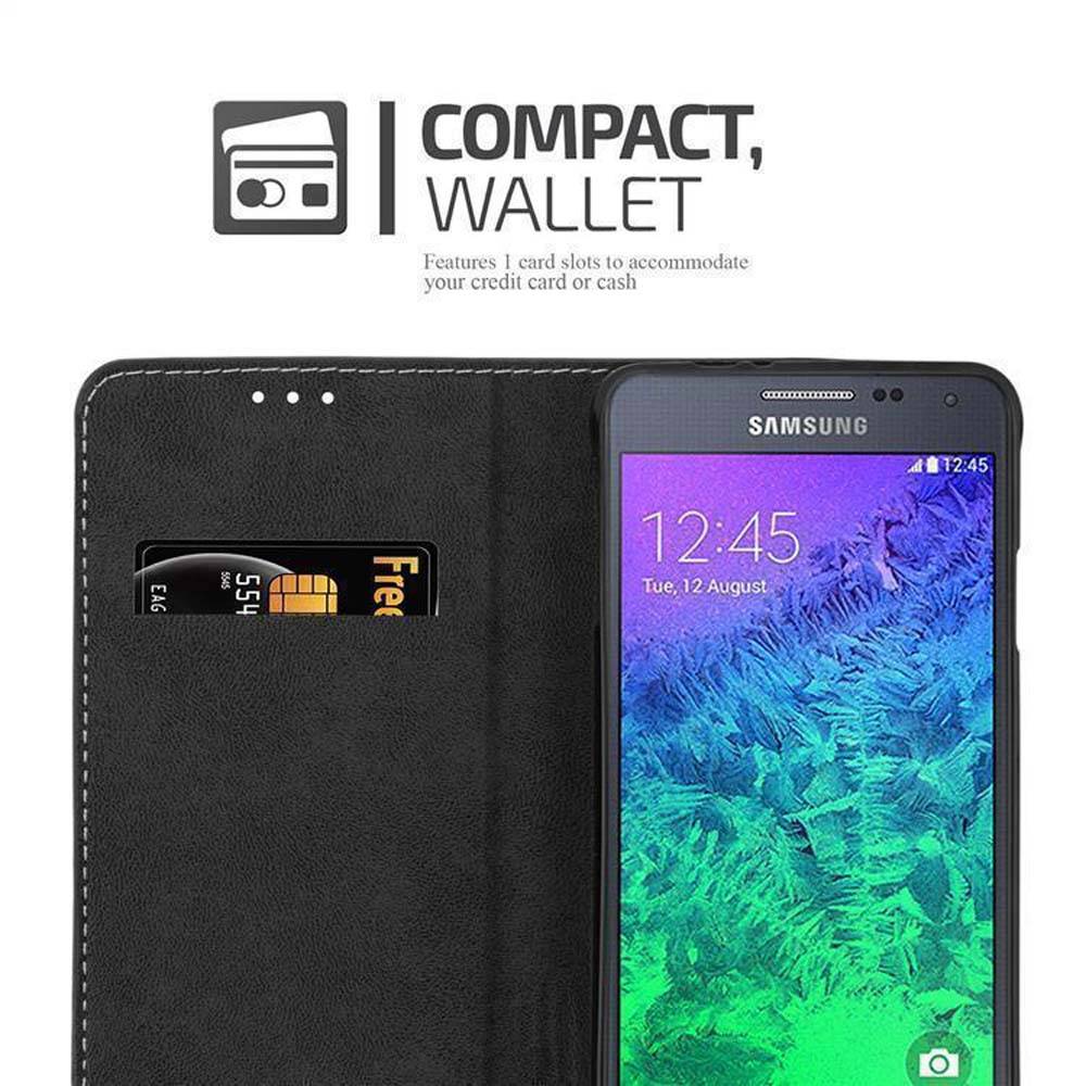 Cadorabo Hülle für Samsung Galaxy ALPHA Schutzhülle in Rot SHandyhülle Book Case Etui Kunstleder