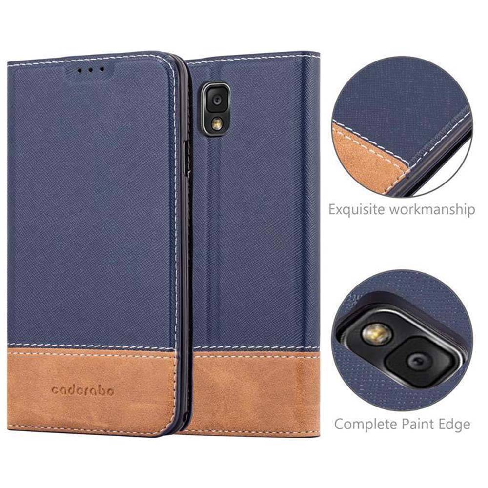 Cadorabo Hülle für Samsung Galaxy NOTE 3 Schutzhülle in Blau SHandyhülle Book Case Etui Kunstleder