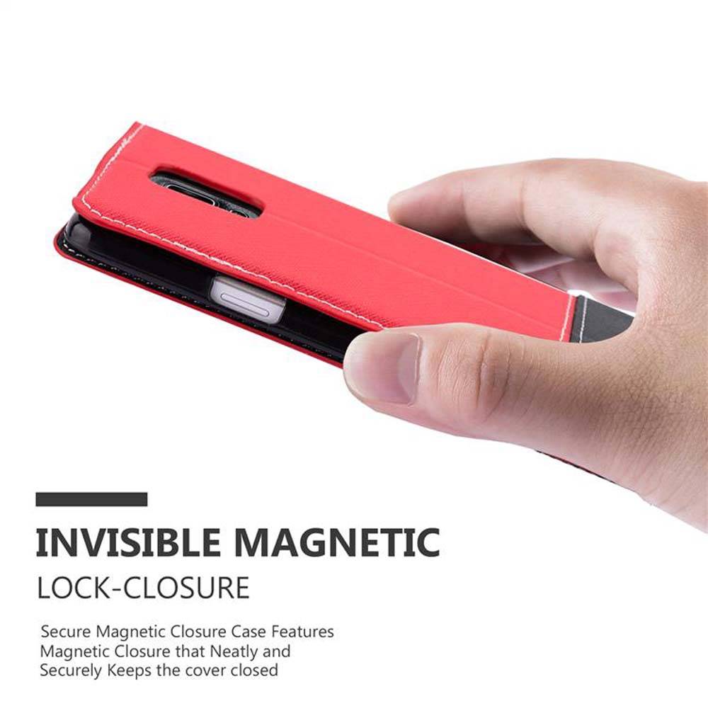 Cadorabo Hülle für Samsung Galaxy NOTE 4 Schutzhülle in Rot SHandyhülle Book Case Etui Kunstleder
