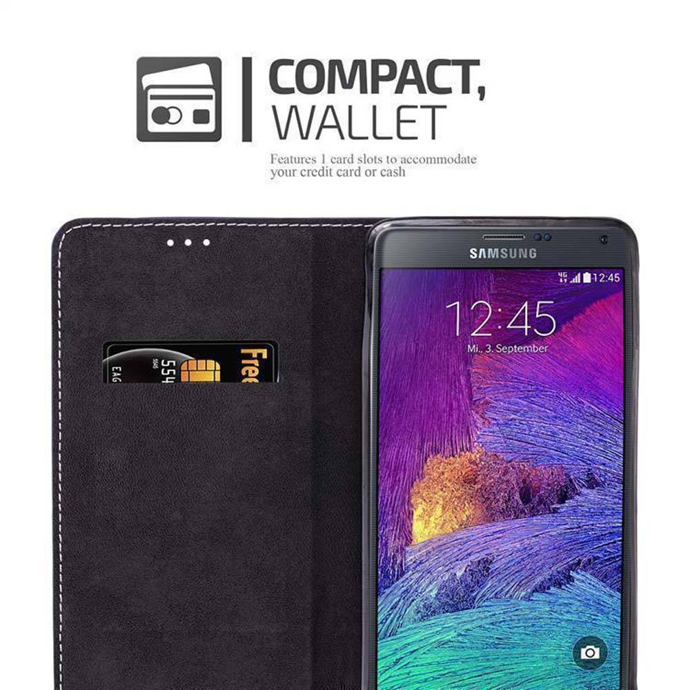 Cadorabo Hülle für Samsung Galaxy NOTE 4 Schutzhülle in Rot SHandyhülle Book Case Etui Kunstleder