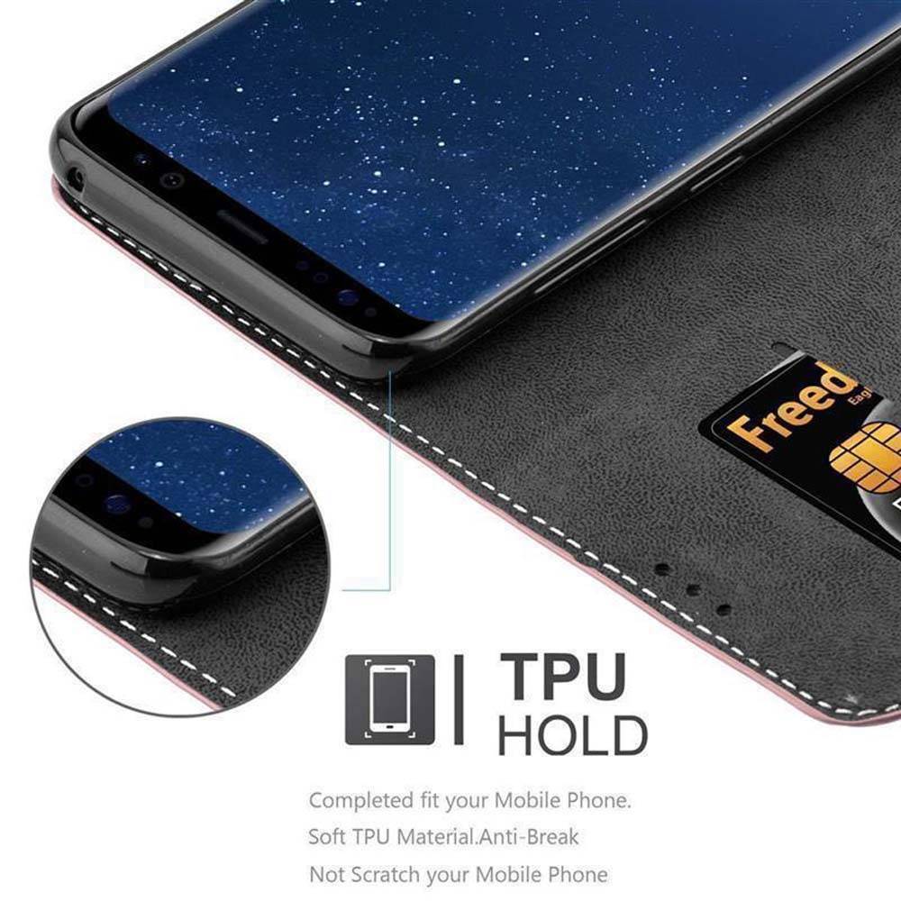 Cadorabo Hülle für Samsung Galaxy S8 Schutzhülle in Rosa SHandyhülle Book Case Etui Kunstleder
