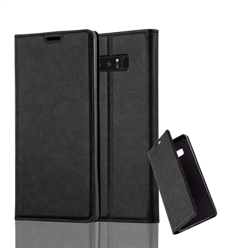 Cadorabo Hülle für Samsung Galaxy NOTE 8 Schutz Hülle in Schwarz Handyhülle Etui Case Cover Magnetverschluss