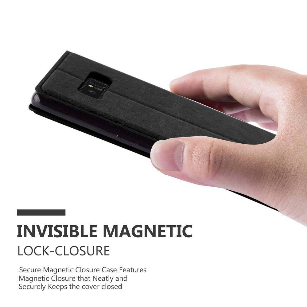 Cadorabo Hülle für Samsung Galaxy NOTE 8 Schutz Hülle in Schwarz Handyhülle Etui Case Cover Magnetverschluss