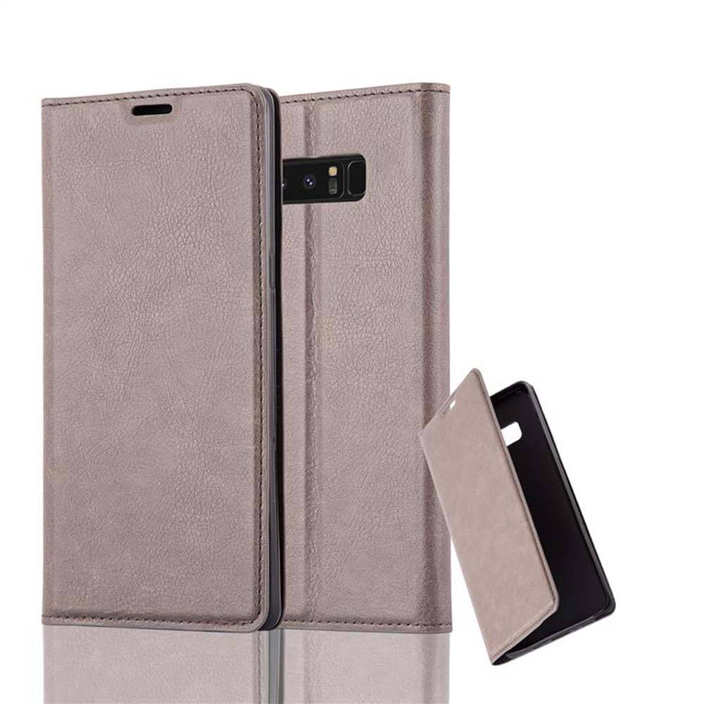 Cadorabo Hülle für Samsung Galaxy NOTE 8 Schutz Hülle in Braun Handyhülle Etui Case Cover Magnetverschluss