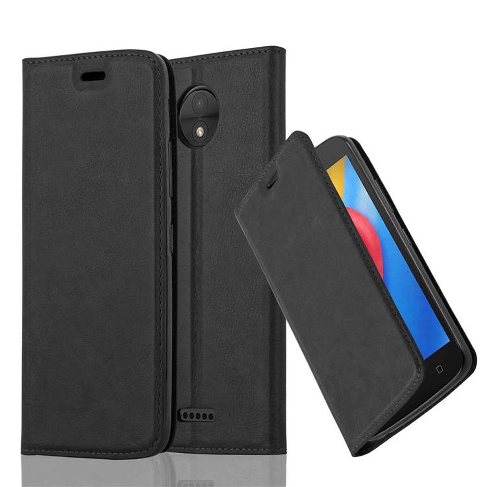 Cadorabo Hülle für Motorola MOTO C Schutz Hülle in Schwarz Handyhülle Etui Case Cover Magnetverschluss