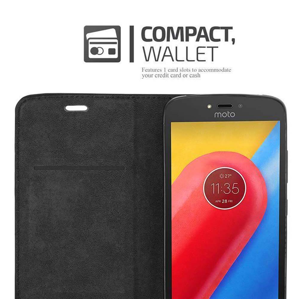 Cadorabo Hülle für Motorola MOTO C Schutz Hülle in Braun Handyhülle Etui Case Cover Magnetverschluss