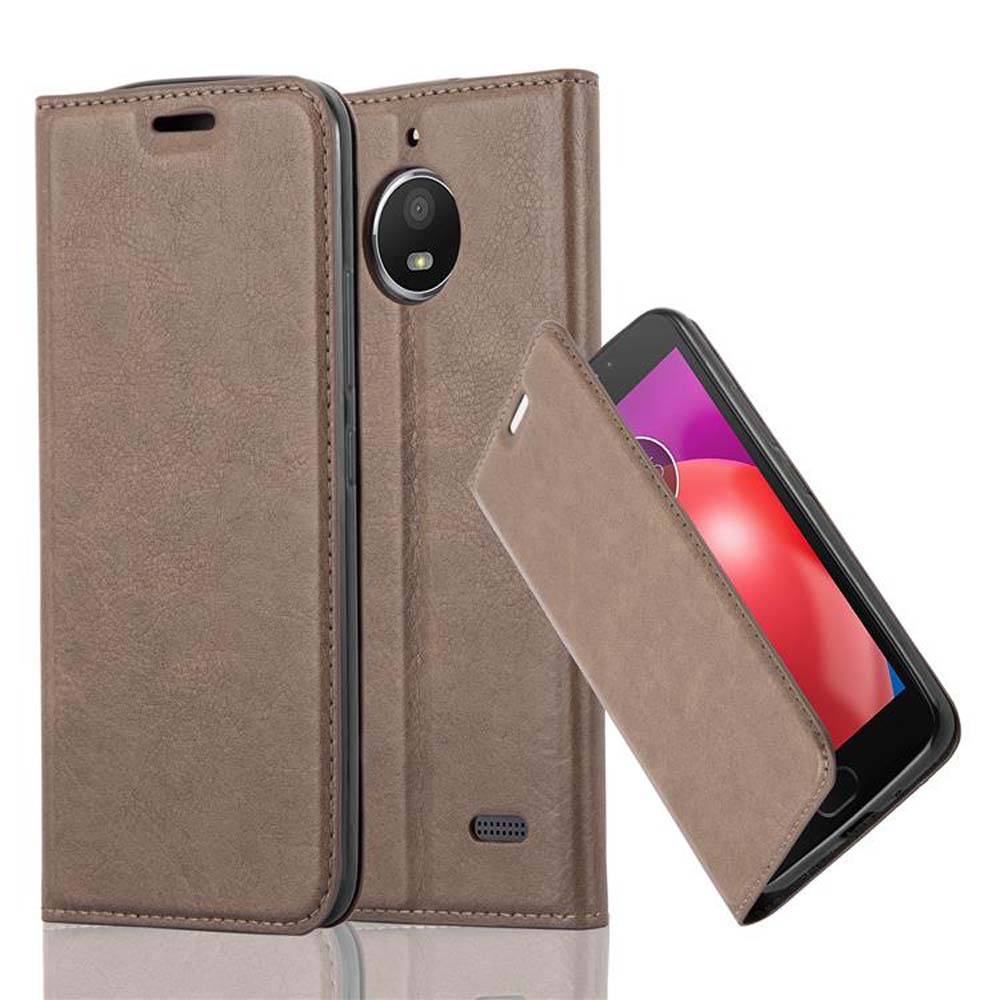 Cadorabo Hülle für Motorola MOTO E4 Schutz Hülle in Braun Handyhülle Etui Case Cover Magnetverschluss