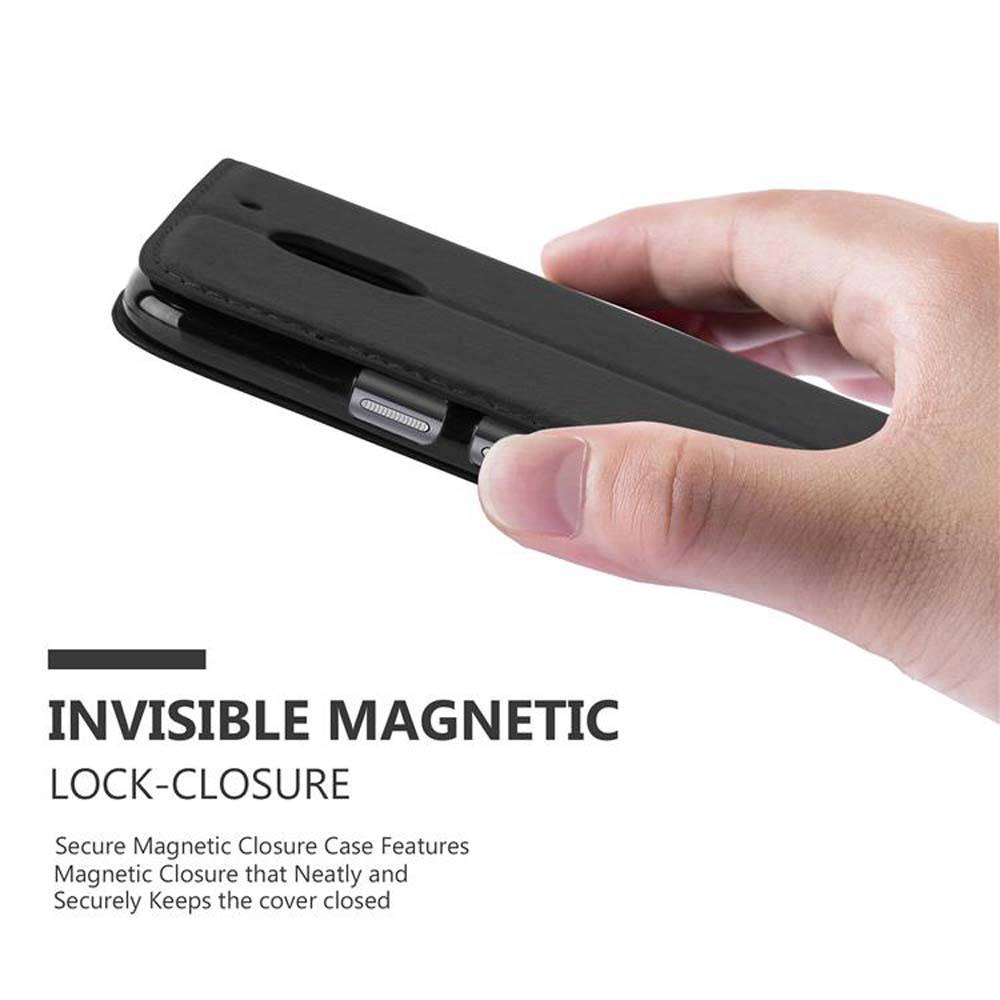 Cadorabo Hülle für Motorola MOTO E3 Schutz Hülle in Schwarz Handyhülle Etui Case Cover Magnetverschluss