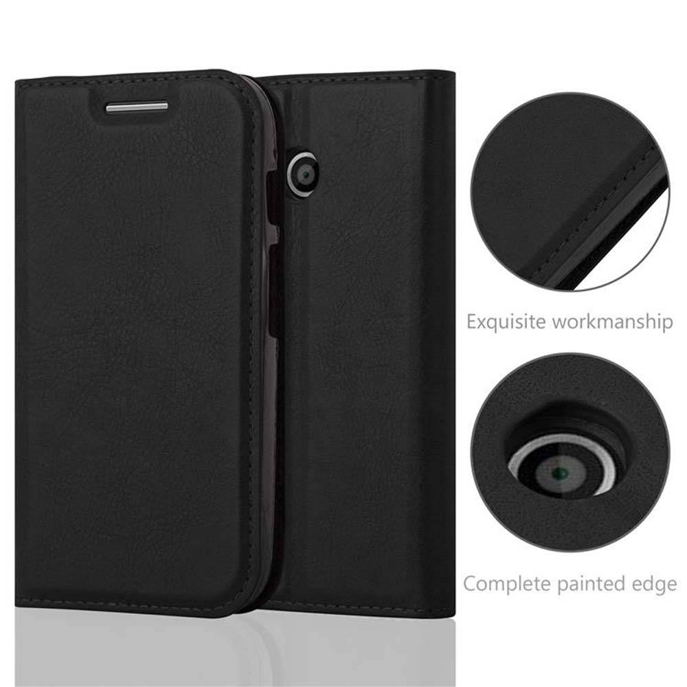 Cadorabo Hülle für Motorola MOTO E1 Schutz Hülle in Schwarz Handyhülle Etui Case Cover Magnetverschluss