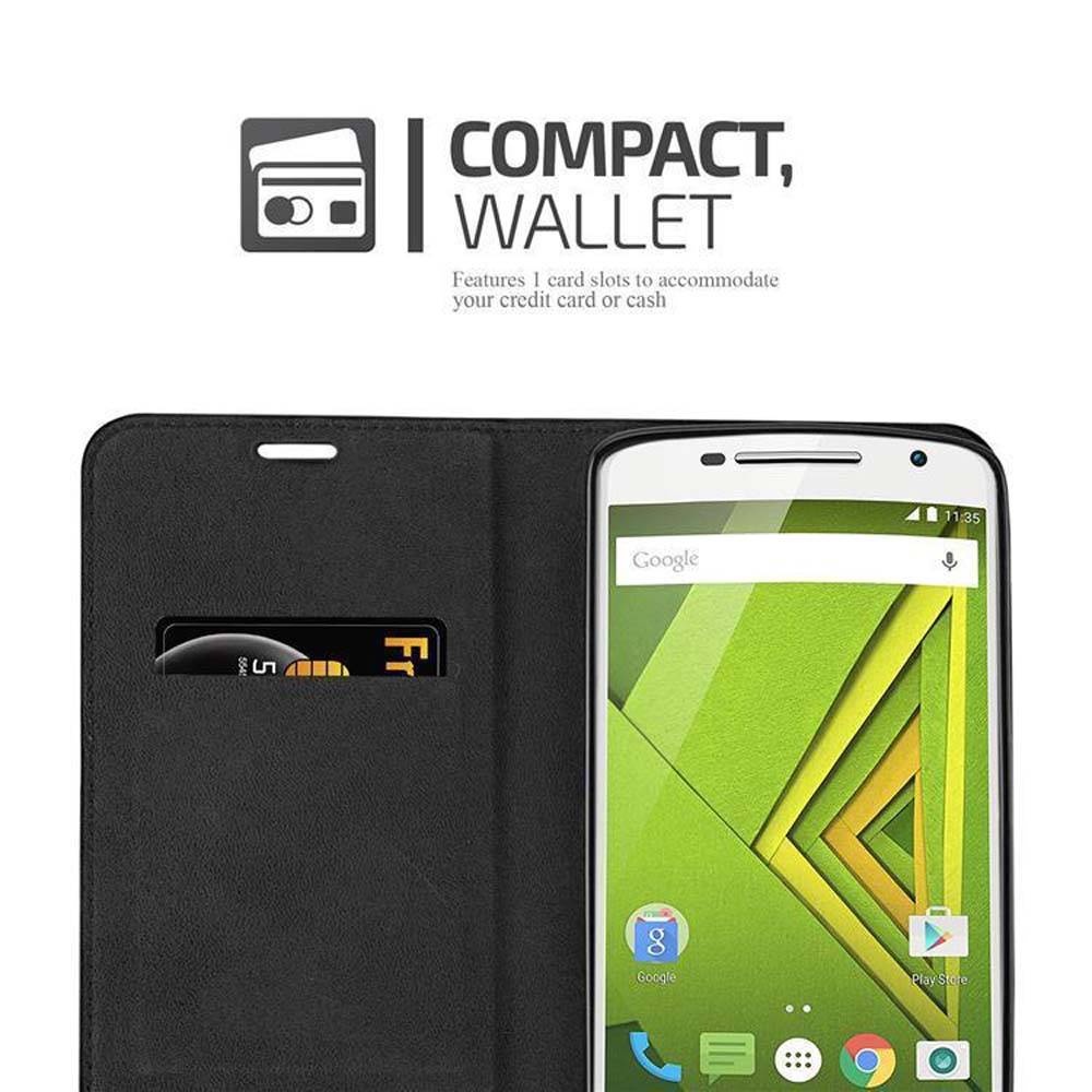 Cadorabo Hülle für Motorola MOTO X PLAY Schutz Hülle in Braun Handyhülle Etui Case Cover Magnetverschluss