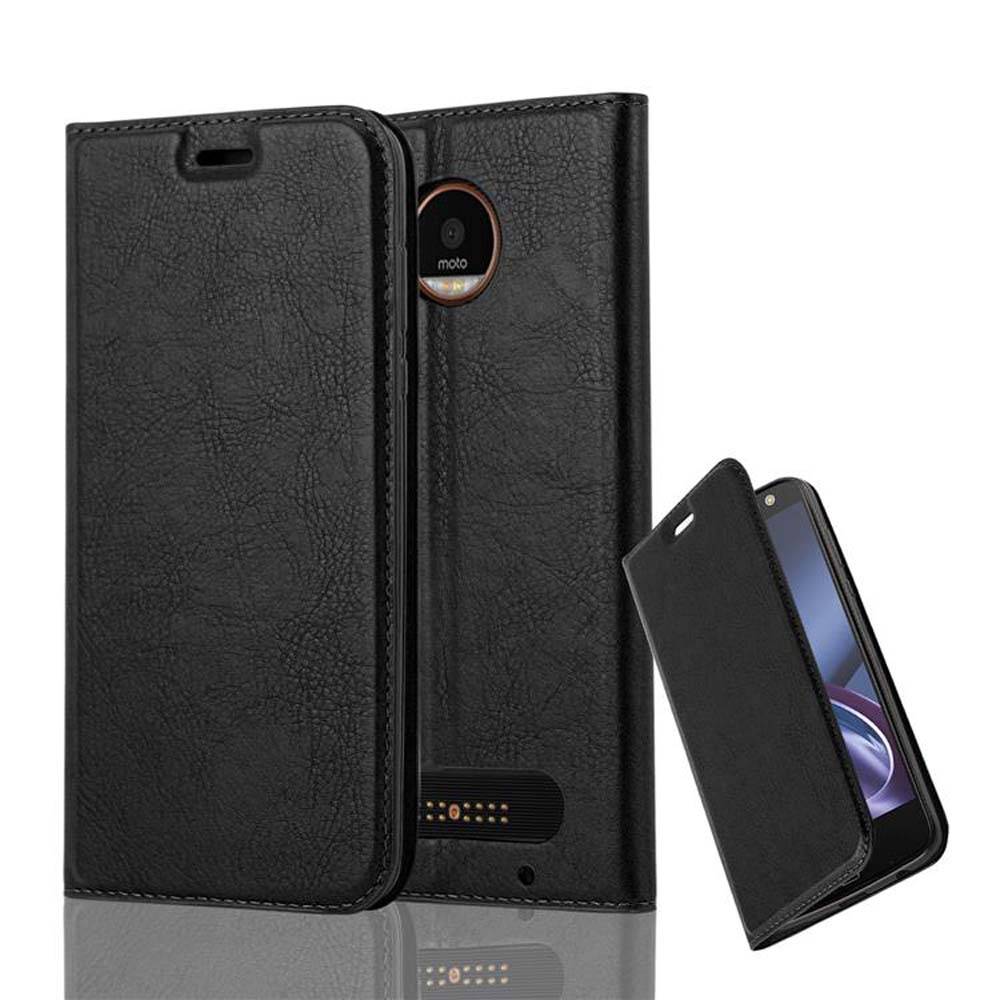 Cadorabo Hülle für Motorola MOTO Z2 Schutz Hülle in Schwarz Handyhülle Etui Case Cover Magnetverschluss