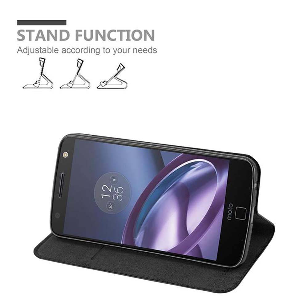Cadorabo Hülle für Motorola MOTO Z2 Schutz Hülle in Schwarz Handyhülle Etui Case Cover Magnetverschluss