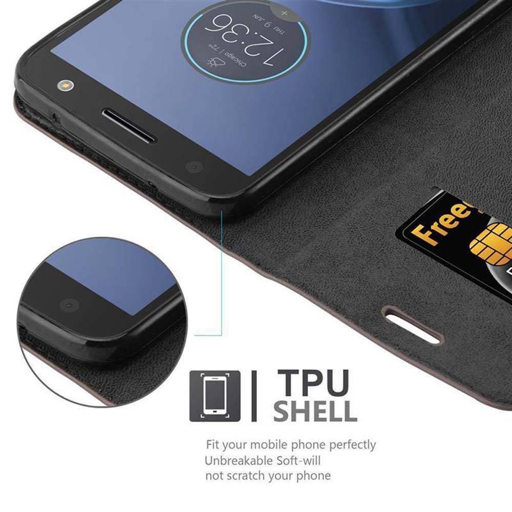 Cadorabo Hülle für Motorola MOTO Z FORCE Schutz Hülle in Braun Handyhülle Etui Case Cover Magnetverschluss
