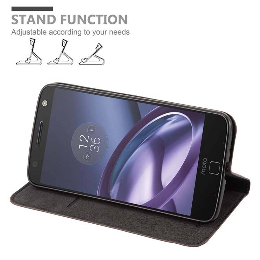 Cadorabo Hülle für Motorola MOTO Z Schutz Hülle in Braun Handyhülle Etui Case Cover Magnetverschluss