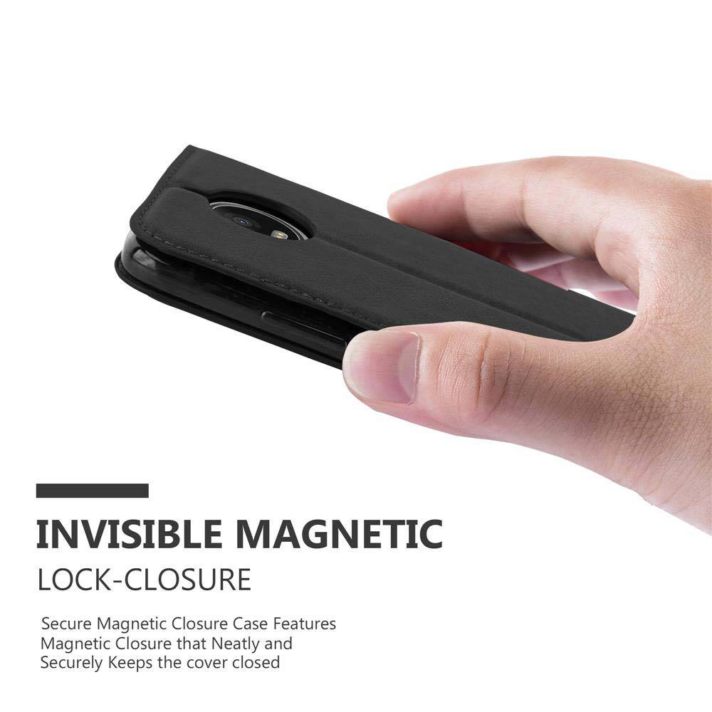 Cadorabo Hülle für Motorola MOTO G5S PLUS Schutz Hülle in Schwarz Handyhülle Etui Case Cover Magnetverschluss