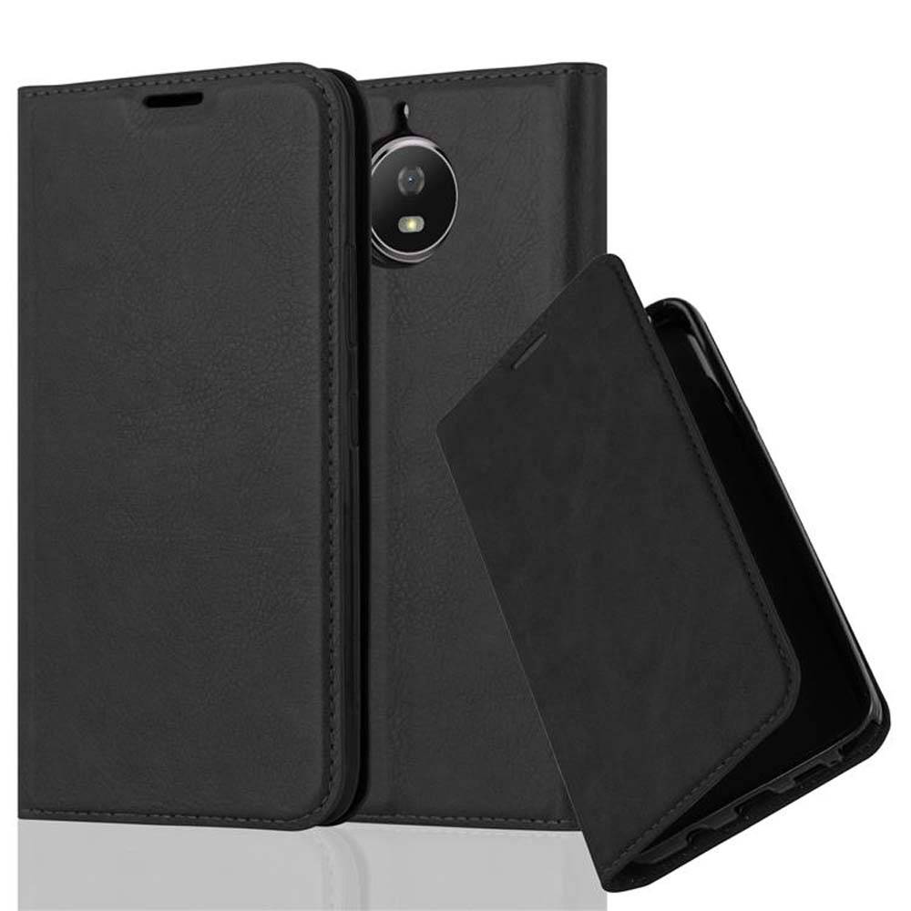 Cadorabo Hülle für Motorola MOTO G5S Schutz Hülle in Schwarz Handyhülle Etui Case Cover Magnetverschluss