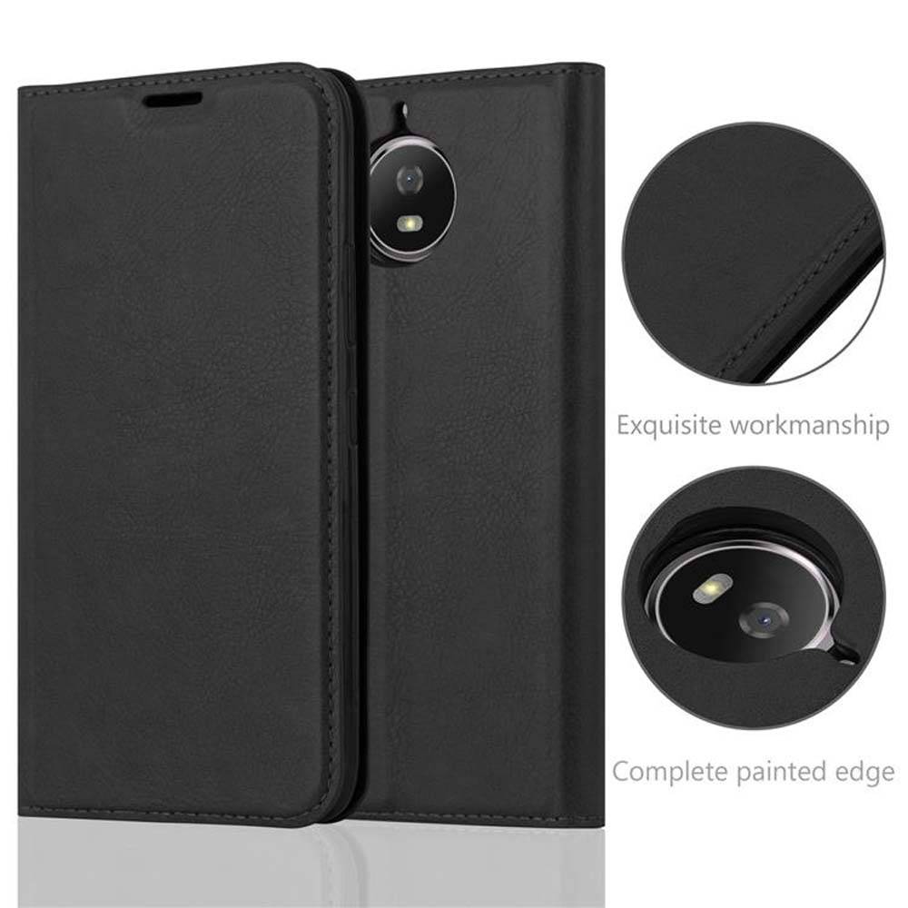 Cadorabo Hülle für Motorola MOTO G5S Schutz Hülle in Schwarz Handyhülle Etui Case Cover Magnetverschluss