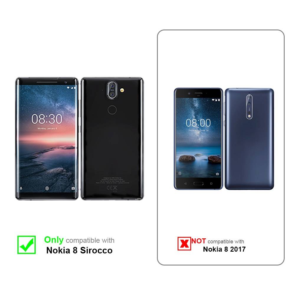 Cadorabo Hülle für Nokia 8 Sirocco Schutz Hülle in Braun Handyhülle Etui Case Cover Magnetverschluss
