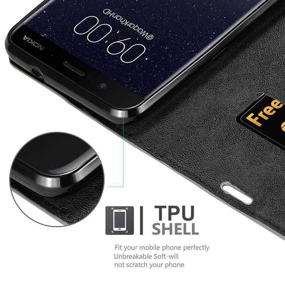 Cadorabo Hülle für Nokia 8 Sirocco Schutz Hülle in Braun Handyhülle Etui Case Cover Magnetverschluss