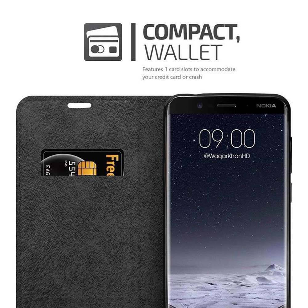 Cadorabo Hülle für Nokia 8 Sirocco Schutz Hülle in Braun Handyhülle Etui Case Cover Magnetverschluss