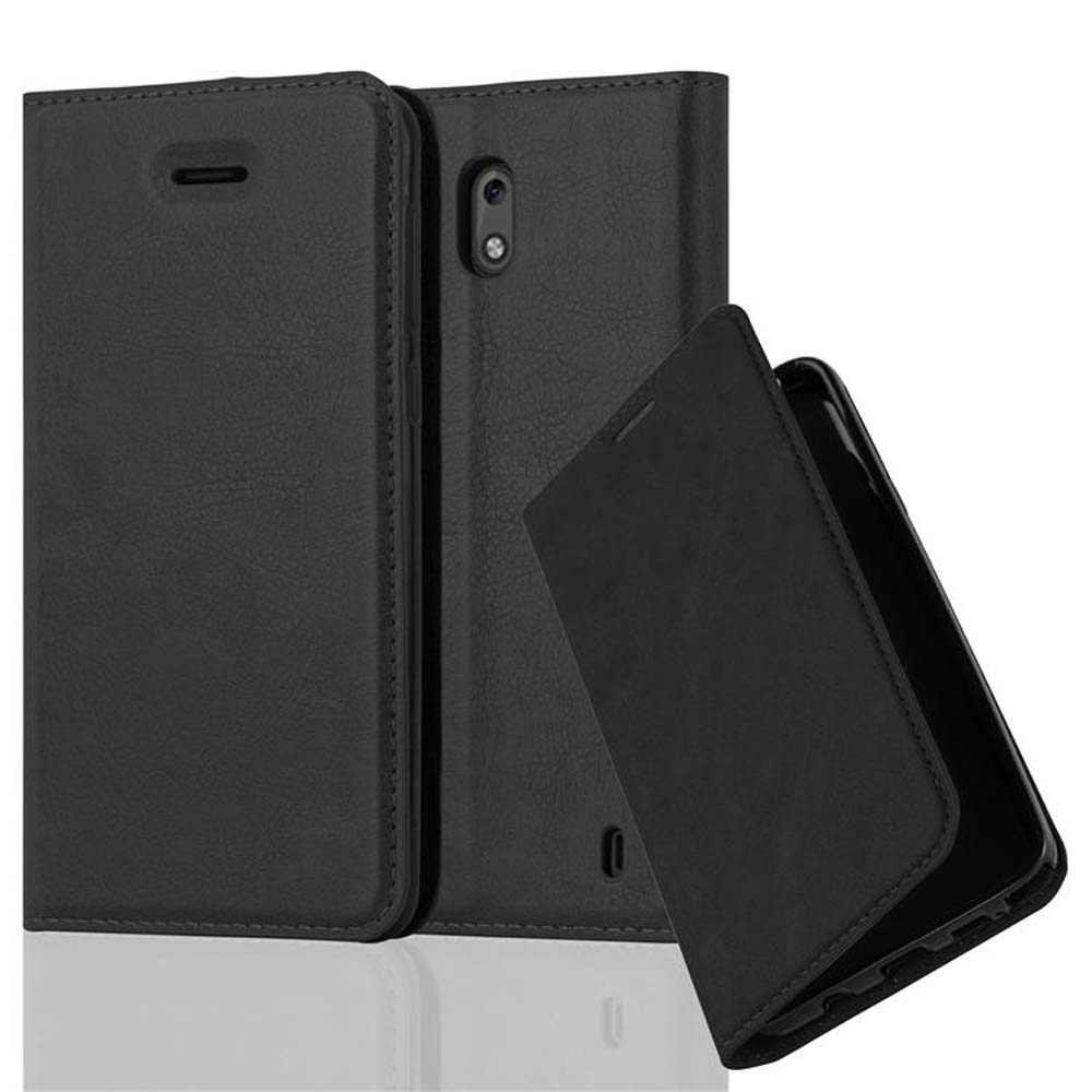 Cadorabo Hülle für Nokia 2 2017 Schutz Hülle in Schwarz Handyhülle Etui Case Cover Magnetverschluss
