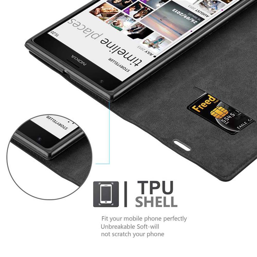 Cadorabo Hülle für Nokia Lumia 1520 Schutz Hülle in Schwarz Handyhülle Etui Case Cover Magnetverschluss