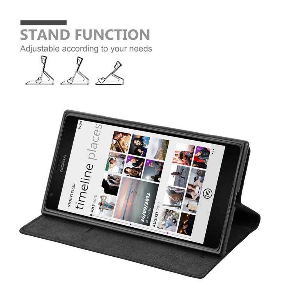 Cadorabo Hülle für Nokia Lumia 1520 Schutz Hülle in Schwarz Handyhülle Etui Case Cover Magnetverschluss