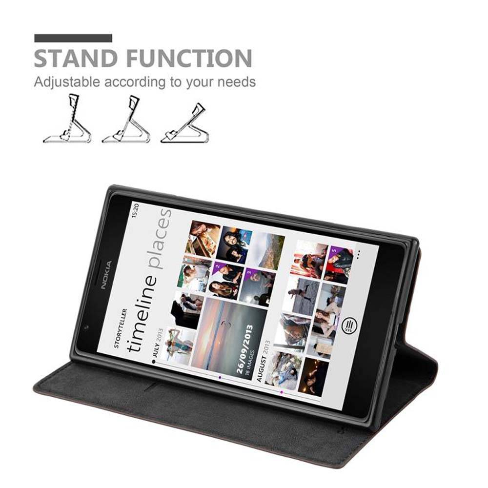 Cadorabo Hülle für Nokia Lumia 1520 Schutz Hülle in Braun Handyhülle Etui Case Cover Magnetverschluss