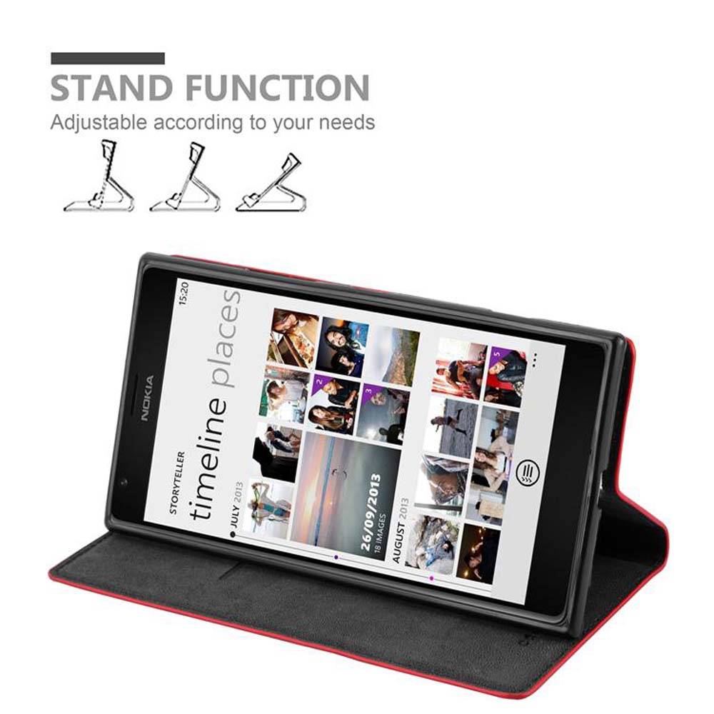 Cadorabo Hülle für Nokia Lumia 1520 Schutz Hülle in Rot Handyhülle Etui Case Cover Magnetverschluss