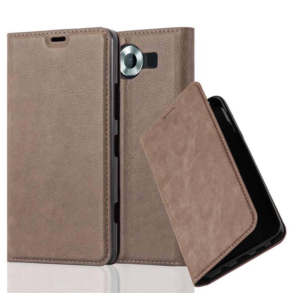 Cadorabo Hülle für Nokia Lumia 950 Schutz Hülle in Braun Handyhülle Etui Case Cover Magnetverschluss