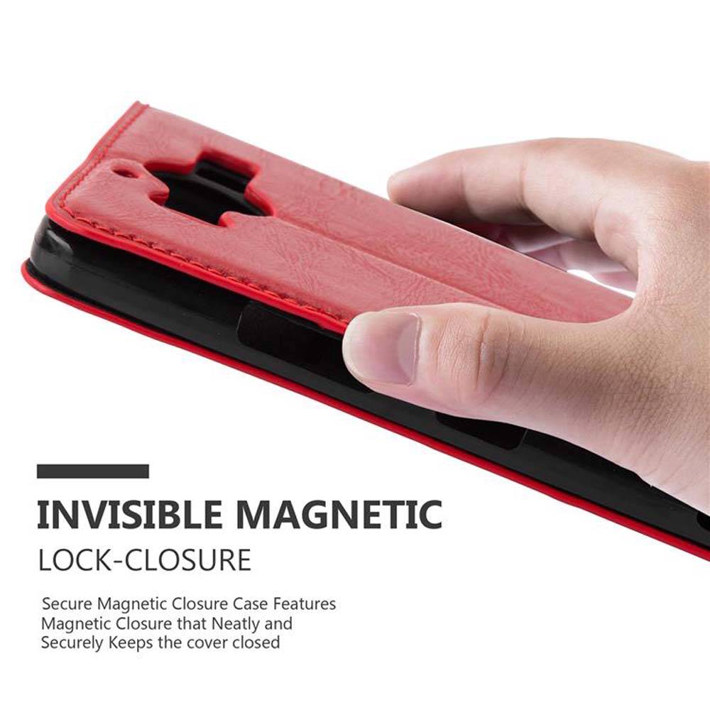 Cadorabo Hülle für Nokia Lumia 950 Schutz Hülle in Rot Handyhülle Etui Case Cover Magnetverschluss