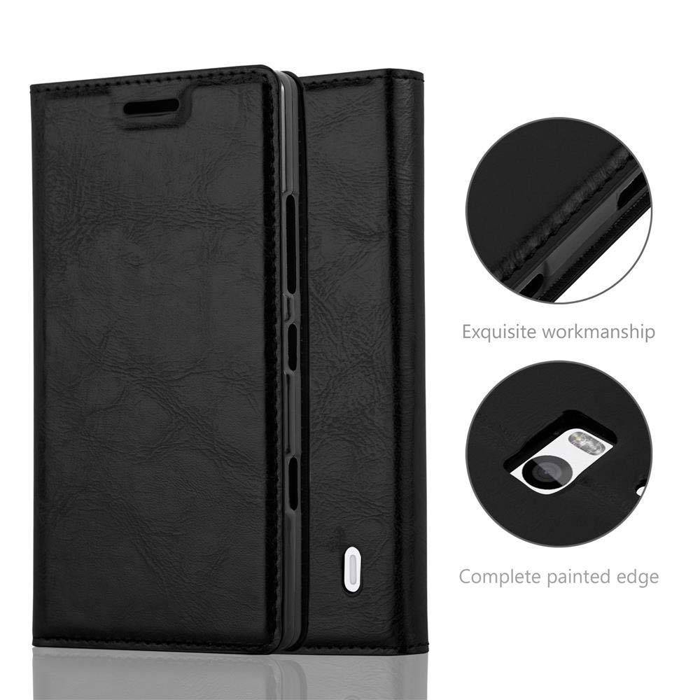 Cadorabo Hülle für Nokia Lumia 929 / 930 Schutz Hülle in Schwarz Handyhülle Etui Case Cover Magnetverschluss
