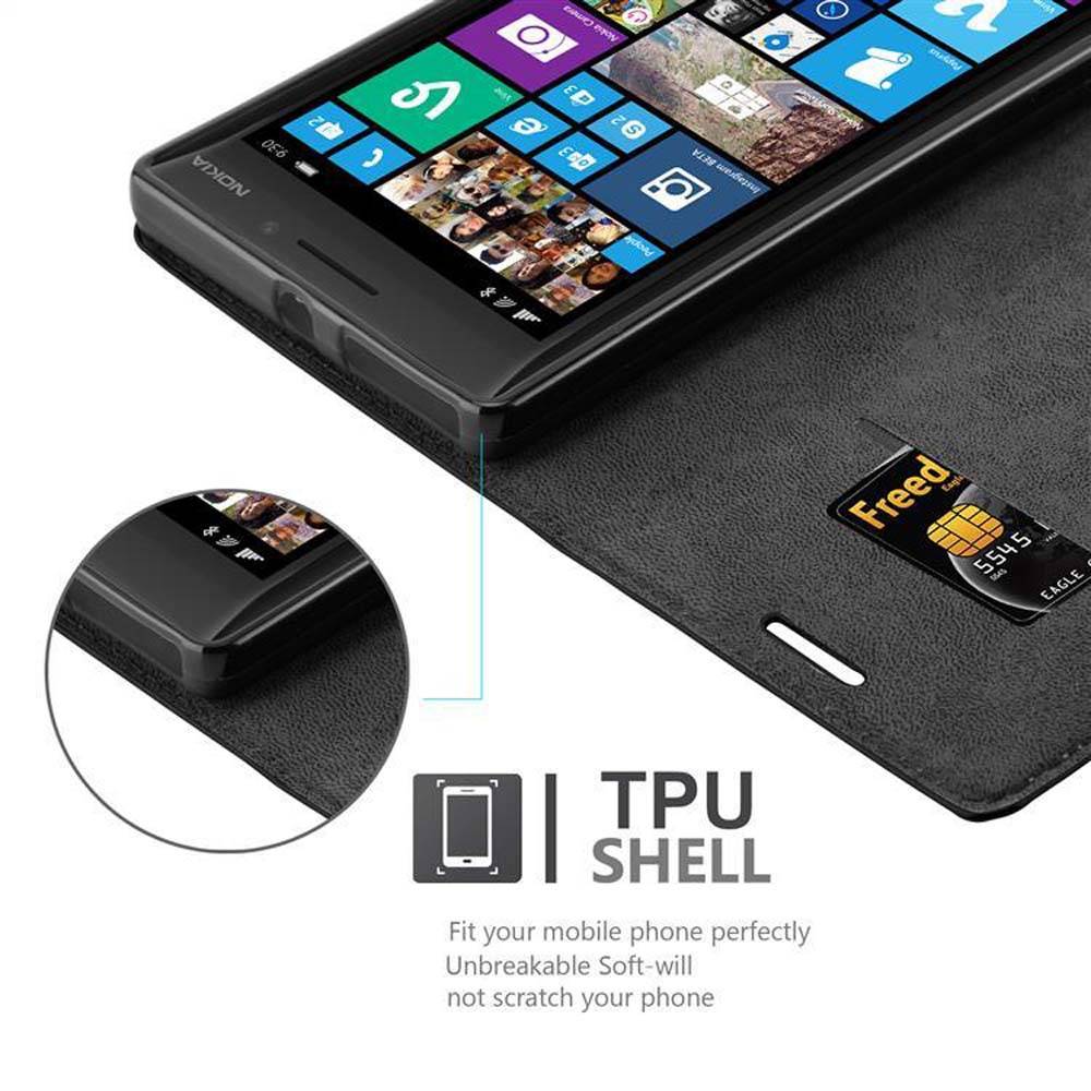 Cadorabo Hülle für Nokia Lumia 929 / 930 Schutz Hülle in Schwarz Handyhülle Etui Case Cover Magnetverschluss