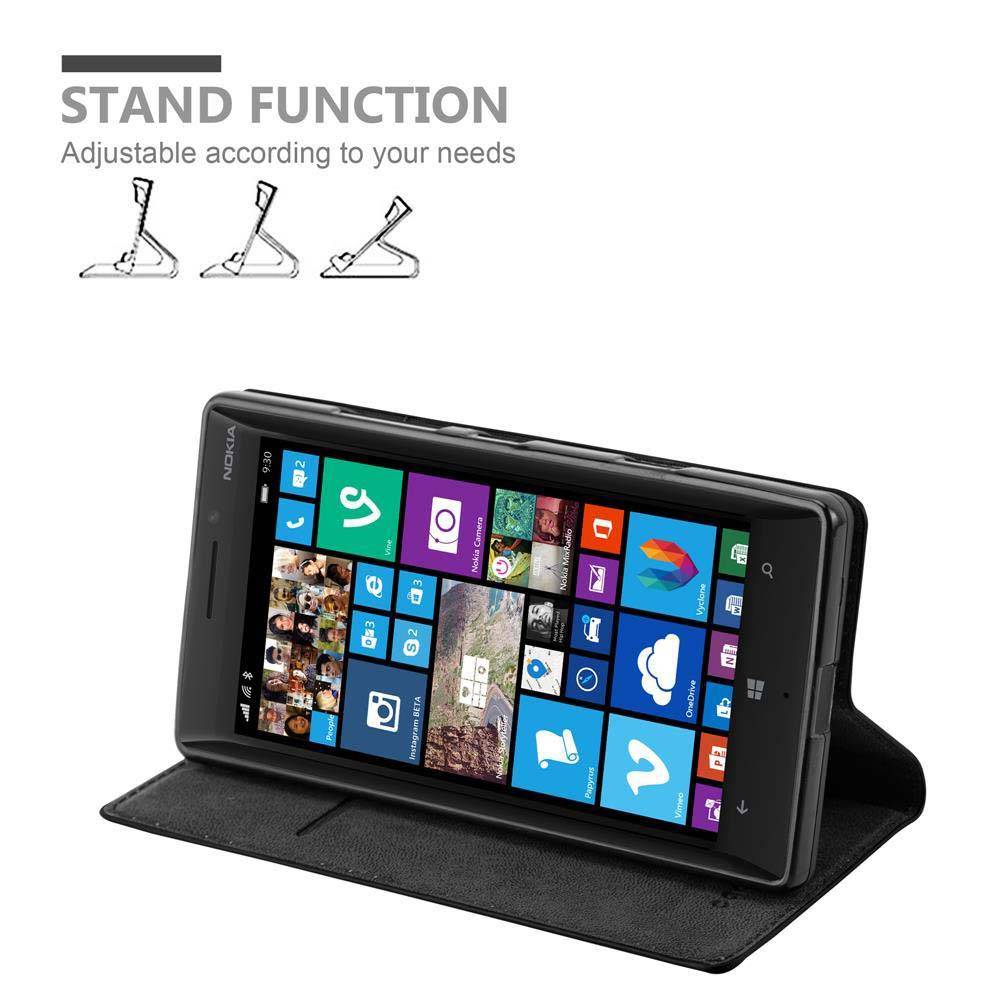 Cadorabo Hülle für Nokia Lumia 929 / 930 Schutz Hülle in Schwarz Handyhülle Etui Case Cover Magnetverschluss