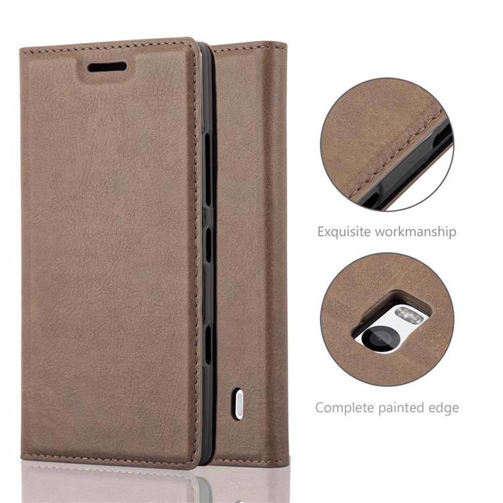 Cadorabo Hülle für Nokia Lumia 929 / 930 Schutz Hülle in Braun Handyhülle Etui Case Cover Magnetverschluss