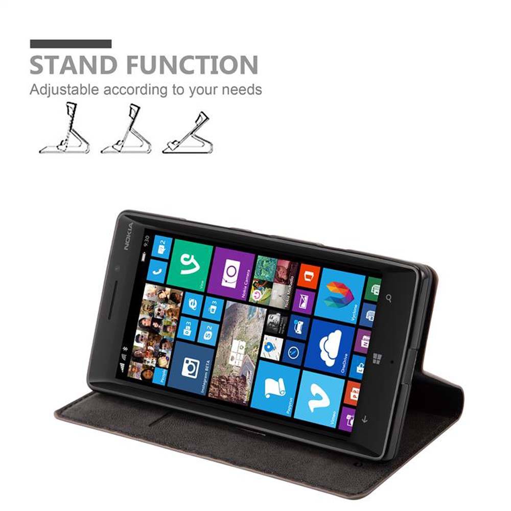 Cadorabo Hülle für Nokia Lumia 929 / 930 Schutz Hülle in Braun Handyhülle Etui Case Cover Magnetverschluss